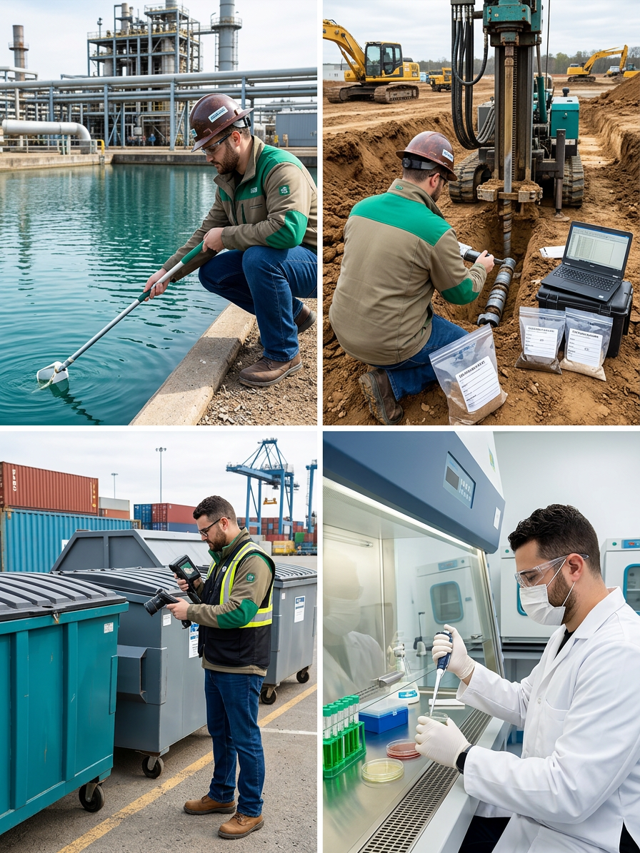 Biologo ambientale al lavoro: acque, suoli, rifiuti, laboratorio